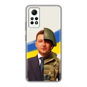 Чохол для Xiaomi Redmi Note 12 Pro (4g) (AlphaPrint - с принтом Зеленського) (Зеленский солдат)