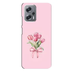 Чехол с розовым рисунком для Xiaomi Redmi Note 12 Pro Plus (Букет цветов)