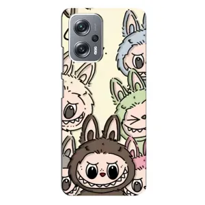 Чехол с Лабубу на Xiaomi Redmi Note 12 Pro Plus (Золотая обезьяна Bored Ape)