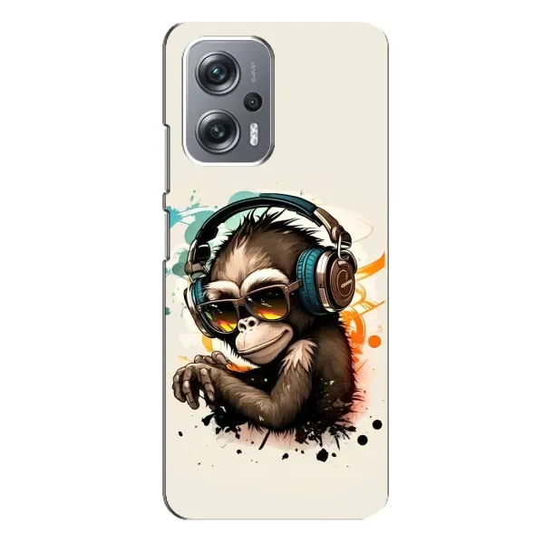 Чехол с принтом «Макака в наушниках» для Xiaomi Redmi Note 12 Pro Plus