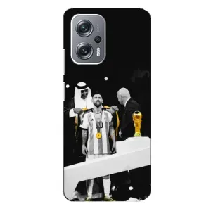 Чехлы для Xiaomi Redmi Note 12 Pro Plus (Leo чемпион) (AlphaPrint) (Месси в накидке)