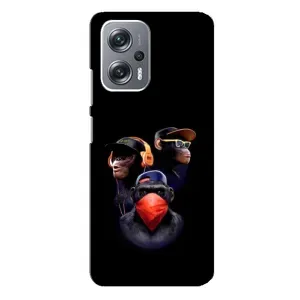 Чехол с Обезьянами Xiaomi Redmi Note 12 Pro Plus - (AlphaPrint) (Три обезьяны)