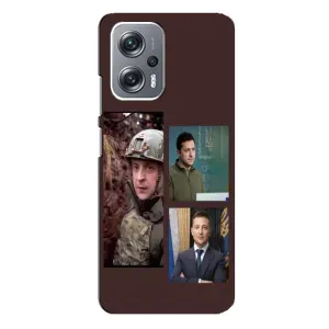 Чехол для Xiaomi Redmi Note 12 Pro Plus (AlphaPrint - с принтом Зеленского) (Президент)