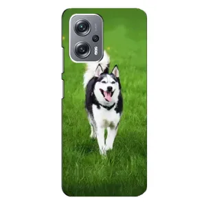 Чехол с Хаски для Xiaomi Redmi Note 12 Pro Plus - (AlphaPrint) (Радостный Хаски)
