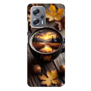 Чохол з унікальним дизайном 'Осінь з кавою' для Xiaomi Redmi Note 12 Pro Plus (Темна кава)
