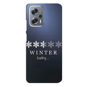 Зимние Чехлы для Редми Ноут 12 Про Плюс - прозрачный фон (Winter loading)