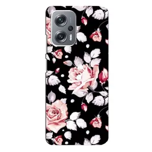 Чохли з квітами для Xiaomi Redmi Note 12 Pro (5g) (VPrint) (Квіти на чорному)