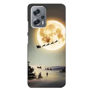 Новорічні, Святкові Чохли для Xiaomi Redmi Note 12 Pro (5g) - 2024 год (Санта на місяці)