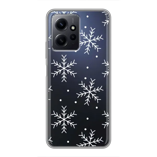 Чехол с принтом «Белые снежинки» для Xiaomi Redmi Note 12
