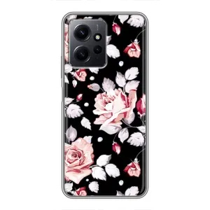 Чохли з квітами для Xiaomi Redmi Note 12 (VPrint) (Квіти на чорному)