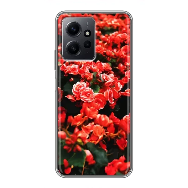 Чехол с принтом «Цветы красные» для Xiaomi Redmi Note 12