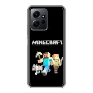 Чехол Майнкрафт на Xiaomi Redmi Note 12 (AlphaPrint) Minecraft (герои Minecraft)