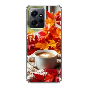 Чехол с уникальным дизайном «Осень с кофе» для Xiaomi Redmi Note 12