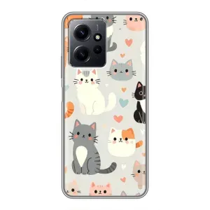 Чехол с рисунком кот на Xiaomi Redmi Note 12 (Коллаж котов)