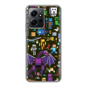Чехол Майнкрафт на Xiaomi Redmi Note 12 (AlphaPrint) Minecraft (Коллаж Майнкрафт)
