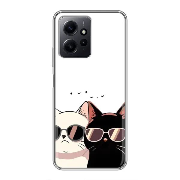 Чехол с принтом «Коты в очках» для Xiaomi Redmi Note 12
