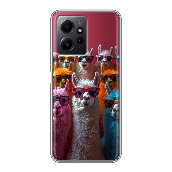 Чохол з принтом «Лами в окулярах» для Xiaomi Redmi Note 12 Чохол з принтом «Лами в окулярах» для Xiaomi Redmi Note 12