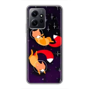 Чехлы с картинкой Лисички для Xiaomi Redmi Note 12 (VPrint) (Лисички космонавты)
