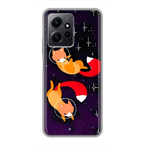 Чохол з принтом «Лисички космонавти» для Xiaomi Redmi Note 12