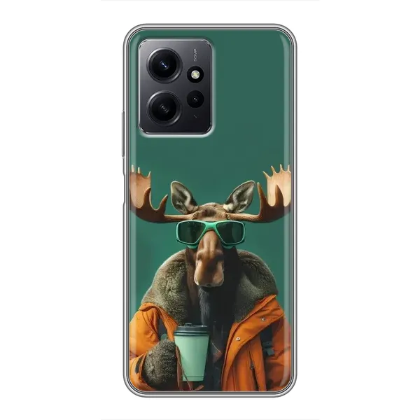 Чохол з принтом «Лось з кавою» для Xiaomi Redmi Note 12 Чохол з принтом «Лось з кавою» для Xiaomi Redmi Note 12