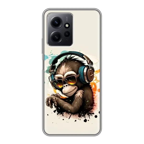 Чохол з принтом «Макака в навушниках» для Xiaomi Redmi Note 12 Чохол з принтом «Макака в навушниках» для Xiaomi Redmi Note 12