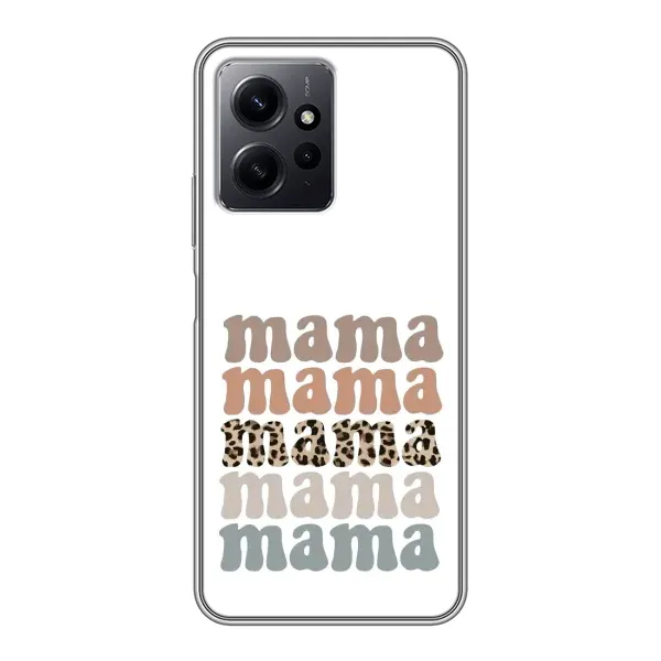 Чохол з принтом «Текстовий колаж мама» для Xiaomi Redmi Note 12