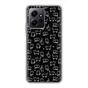 Чехол с принтом для Xiaomi Redmi Note 12 (AlphaPrint) Модные коты (Меленькие котики)