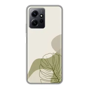 Силконовий чохол з принтом в квітах на Xiaomi Redmi Note 12 (Зелена монстера дизайн)