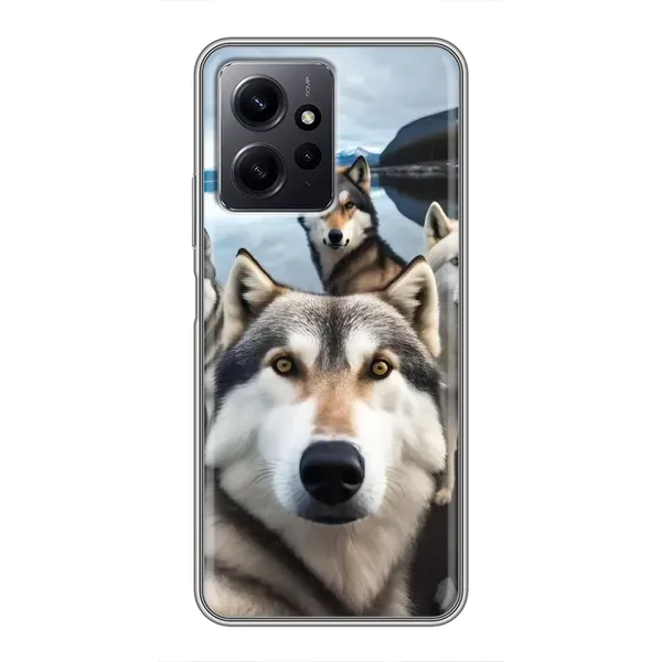 Чохол з принтом «Селфі Хаскі» для Xiaomi Redmi Note 12