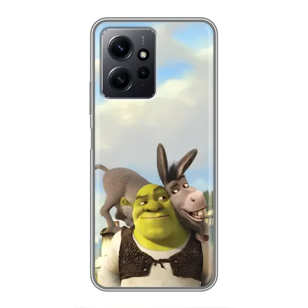 Чехол с принтом «Шрек и Осел» для Xiaomi Redmi Note 12
