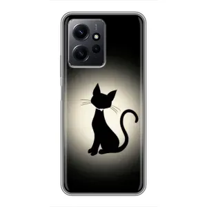 Чехол с принтом для Xiaomi Redmi Note 12 (AlphaPrint) Модные коты (Силуэт котика)