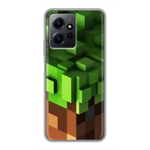 Чехол Майнкрафт на Xiaomi Redmi Note 12 (AlphaPrint) Minecraft (текстура Майнкрафт)