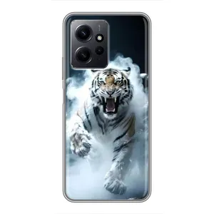 Чохол з картинкою 'Хижаки' для Xiaomi Redmi Note 12 (Білий тигр у диму)