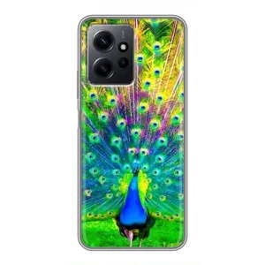 Чехол с птицами на Xiaomi Redmi Note 12 (VPrint) (Яркий Павлин)