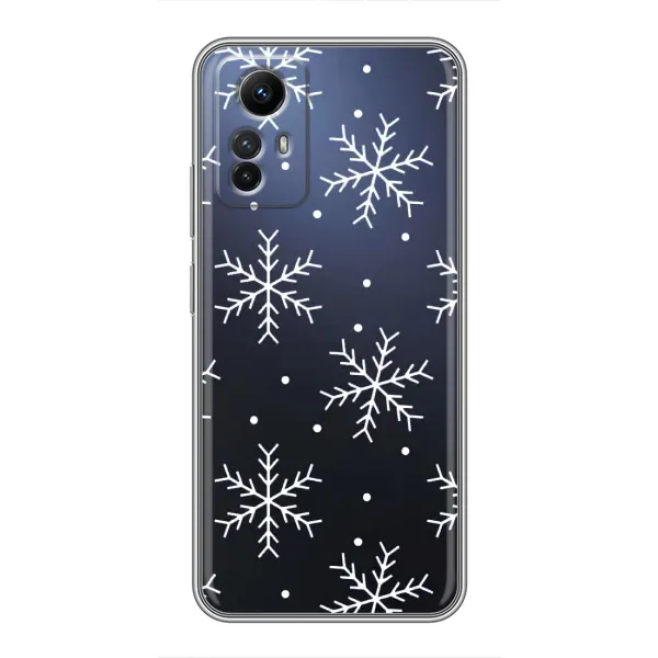 Чехол с принтом «Белые снежинки» для Xiaomi Redmi Note 12s