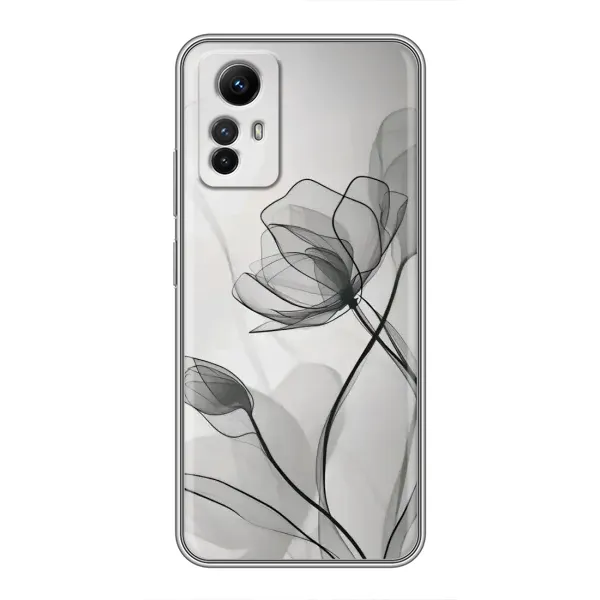 Чохол з принтом «Чорні квіти» для Xiaomi Redmi Note 12s