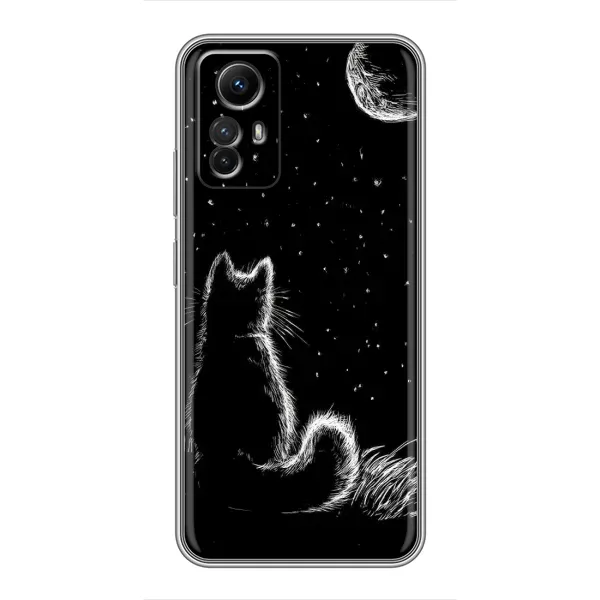 Чохол з принтом «Котик і місяць» для Xiaomi Redmi Note 12s