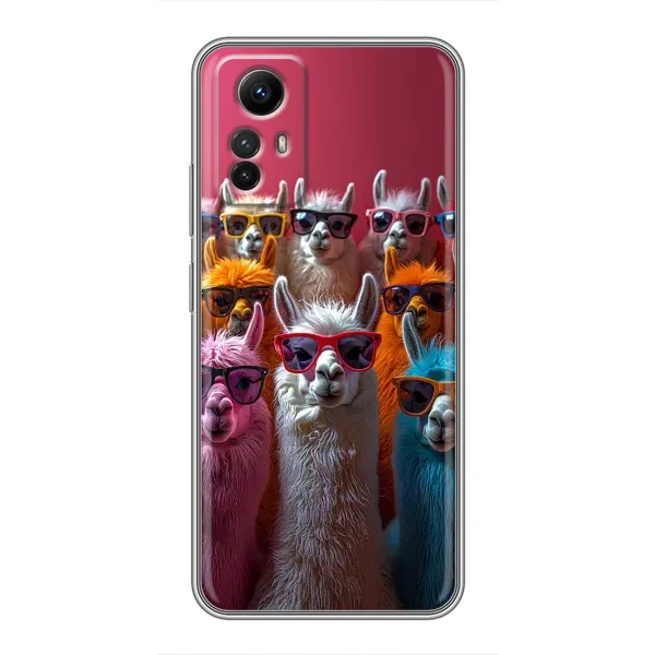 Чехол с принтом «Ламы в очках» для Xiaomi Redmi Note 12s