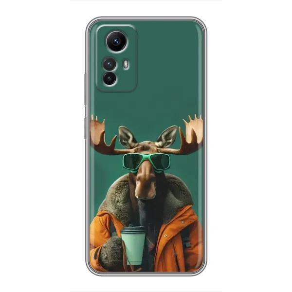 Чехол с принтом «Лось с кофе» для Xiaomi Redmi Note 12s