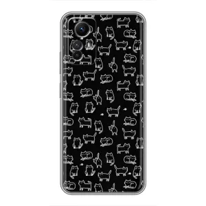 Чохол з принтом для Xiaomi Redmi Note 12s (AlphaPrint) Модні коти (Маленькі котики)