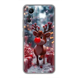 Яркий чехол для Xiaomi Redmi Note 12s с Зимними Оленятами (Олень среди подарков)