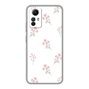 Чехол с розовым рисунком для Xiaomi Redmi Note 12s (Розовые цветы)