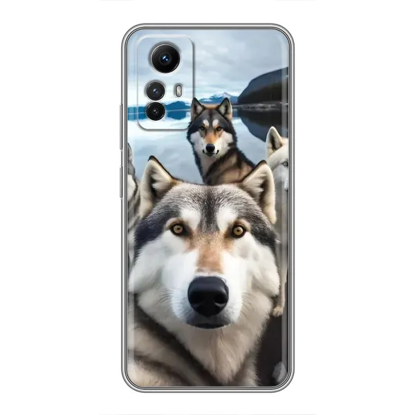 Чехол с принтом «Селфи ХАски» для Xiaomi Redmi Note 12s