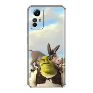 Чехол с мультфильмом Шрек на Xiaomi Redmi Note 12s (Шрек и Осел)