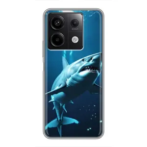 Чехол с картинкой «Хищники» для Xiaomi Redmi Note 13 (5G) (Акула под водой)
