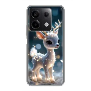 Яркий чехол для Xiaomi Redmi Note 13 (5G) с Зимними Оленятами (Блестящий олененок)