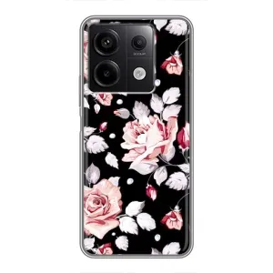 Чохли з квітами для Xiaomi Redmi Note 13 (5G) (VPrint) (Квіти на чорному)