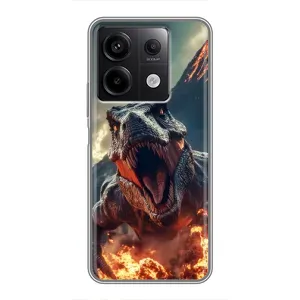 Чехол с картинкой «Хищники» для Xiaomi Redmi Note 13 (5G) (Огненный динозавр)