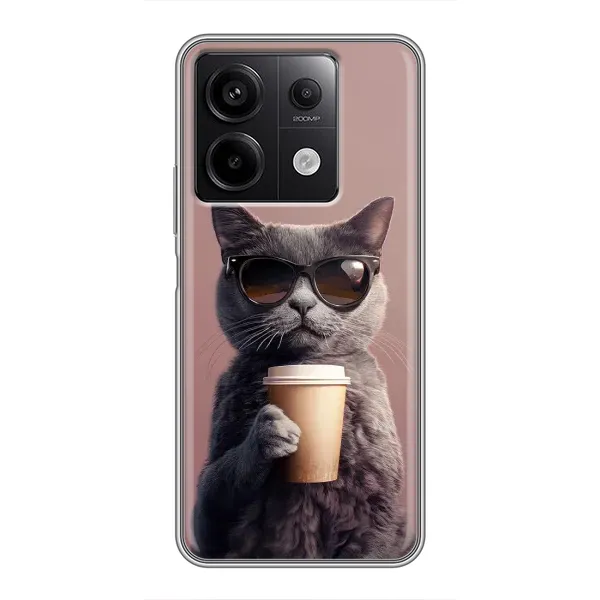 Чохол з принтом «Кіт з кавою» для Xiaomi Redmi Note 13 (5G) Чохол з принтом «Кіт з кавою» для Xiaomi Redmi Note 13 (5G)