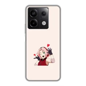 Чехлы Персонажи Аниме Наруто для Xiaomi Redmi Note 13 (5G) (AlphaPrint) (Лайк Сакура)